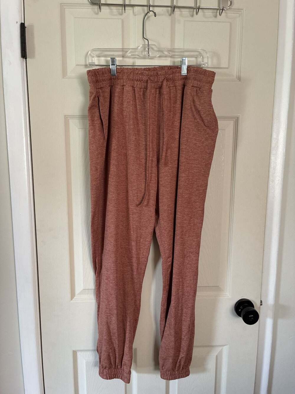 Girlfriend Collective Recycled Polyester Spandex Drawstring Jogger Pants XL Pink